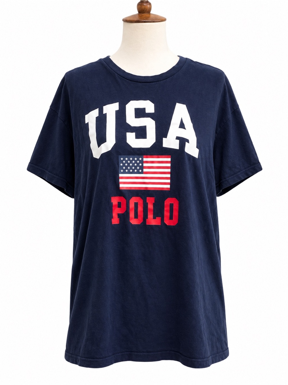 Polo by Ralph Lauren USA Graphic Tee for Women - Navy American Flag Xl
